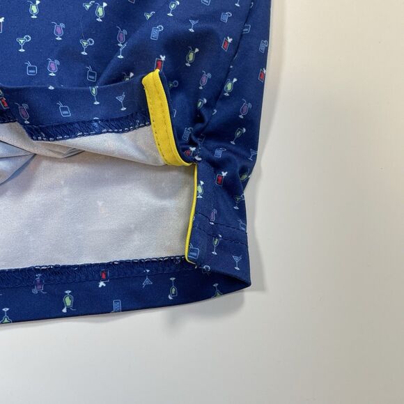 Maelreg Golf Performance Polo Shirt Mens Stretch Blue Cocktail Print Size 3XL - Picture 5 of 9